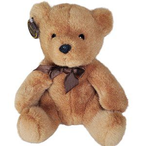 Westcliff Teddy Bear Plush Stuffed Animal Toy 9" Brown Sitting Bow Collar Tag